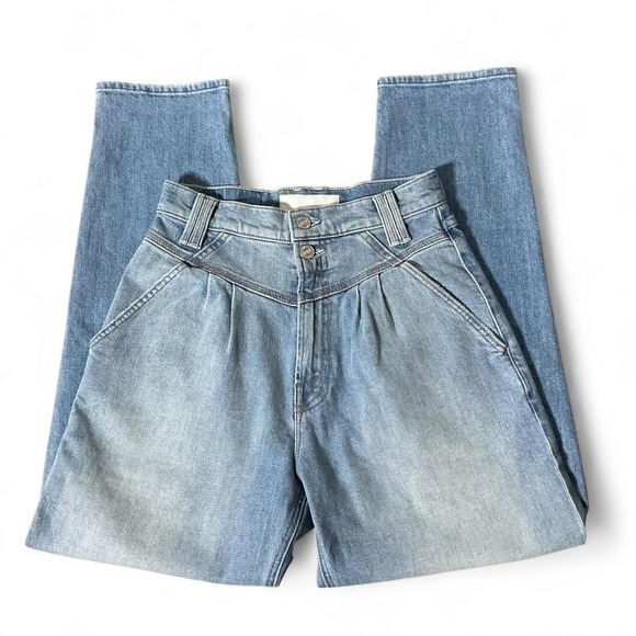 MOTHER Denim - MOTHER The Pleated Popular Peg Jeans Intoxicated Light Wash 1746-259 Size 26